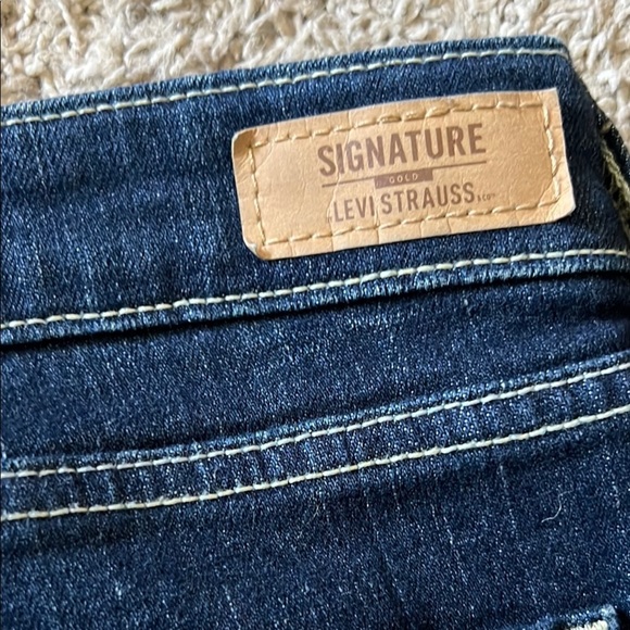 Signature by Levi Strauss Blue Flare Wide Leg Denim - Picture 3 of 5